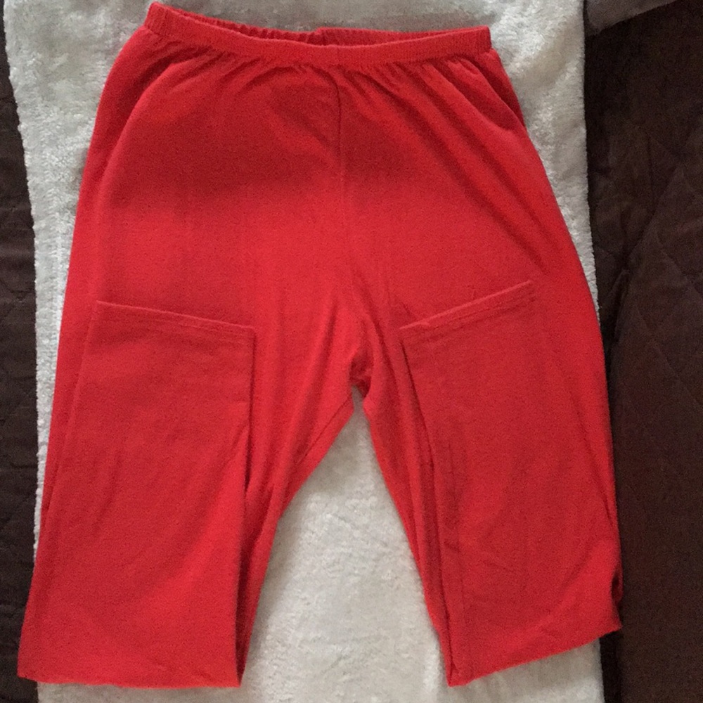 Girls red leggings